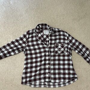 Abercrombie & Fitch Red and White pajama shirt